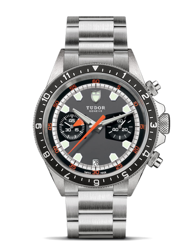 Tudor Heritage Chrono Grey and dark-coloured dial, Steel bracelet (watches)